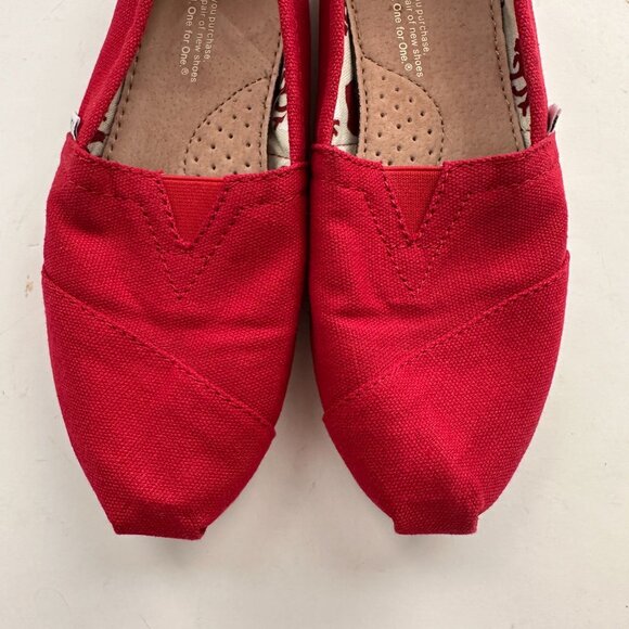 Toms Womens Classic Red Canvas Slip-On Shoes Size 5 Casual Footwear - Picture 9 of 10